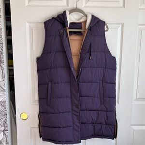 Elegant Purple Hooded Vest